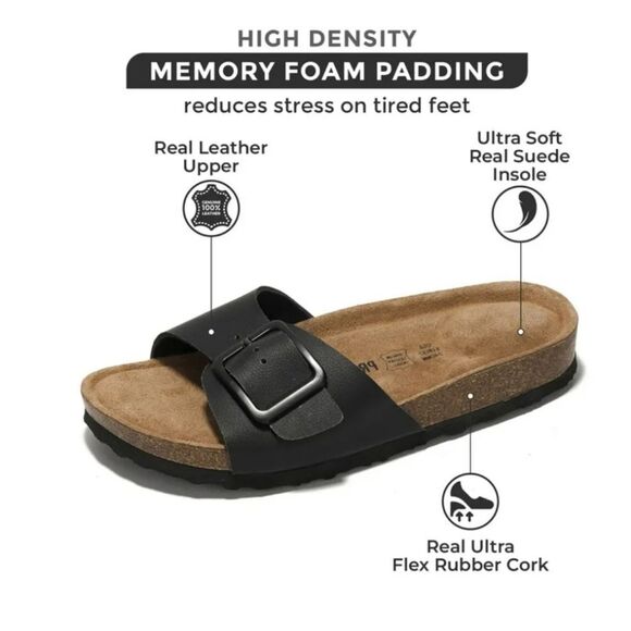 BRAND NEW PROJECT CLOUD 100% GENUINE LEATHER w/ MEMORY FOAM SANDALS - Picture 9 of 16